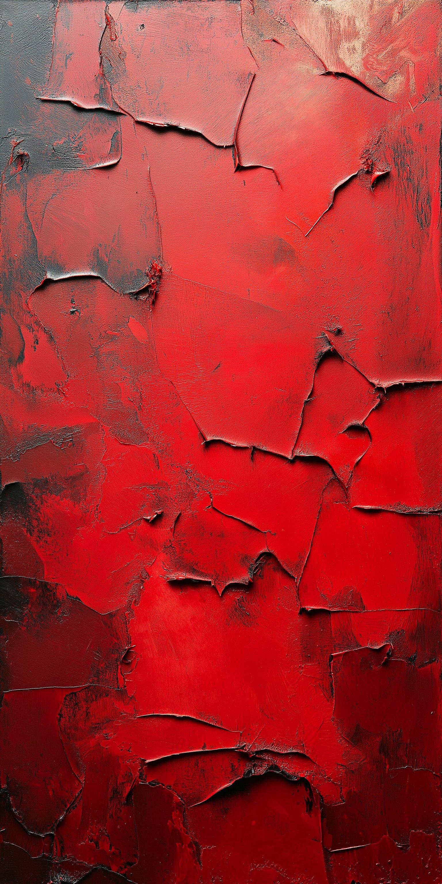 Abstract Red Textured Painting