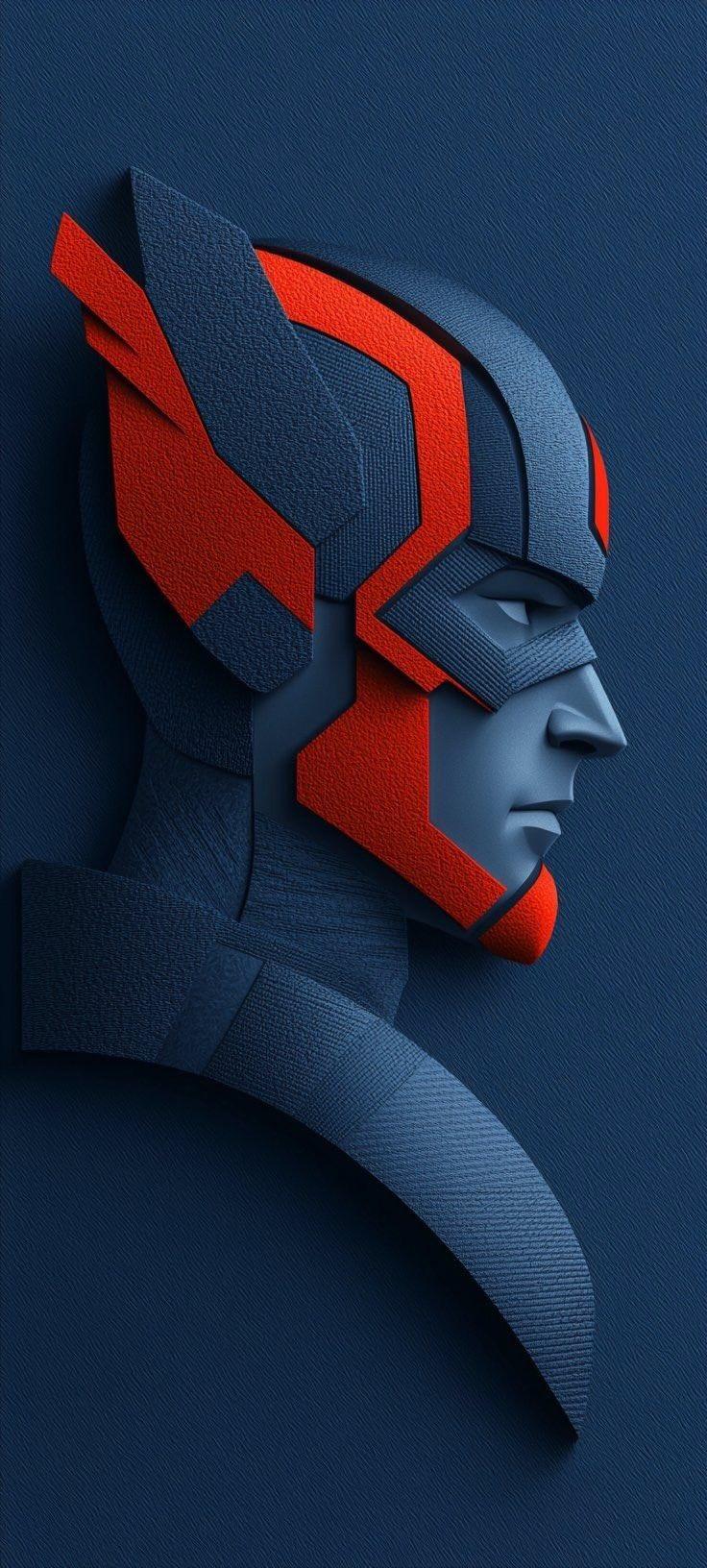 Abstract Superhero Mask Illustration in Bold Colors