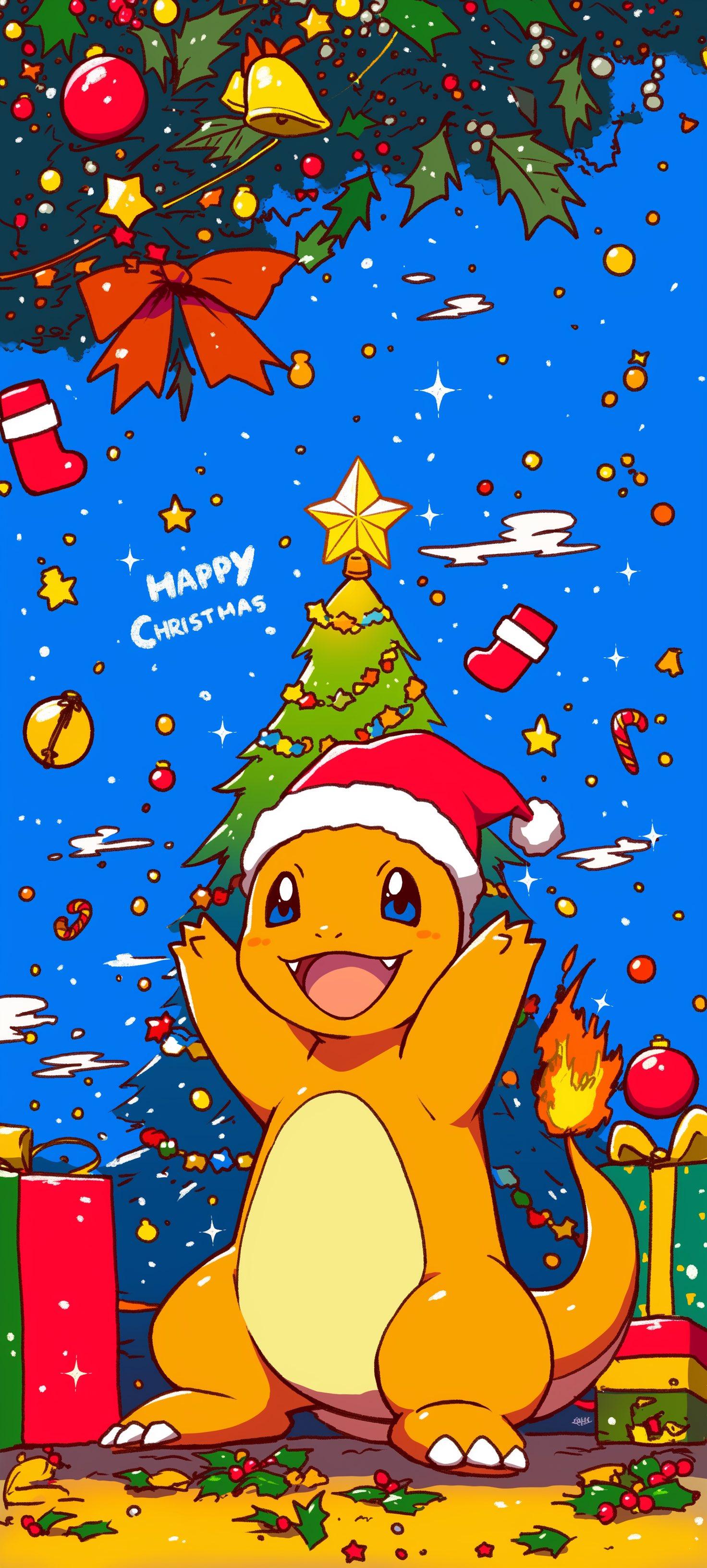 Christmas Charmander Wallpaper
