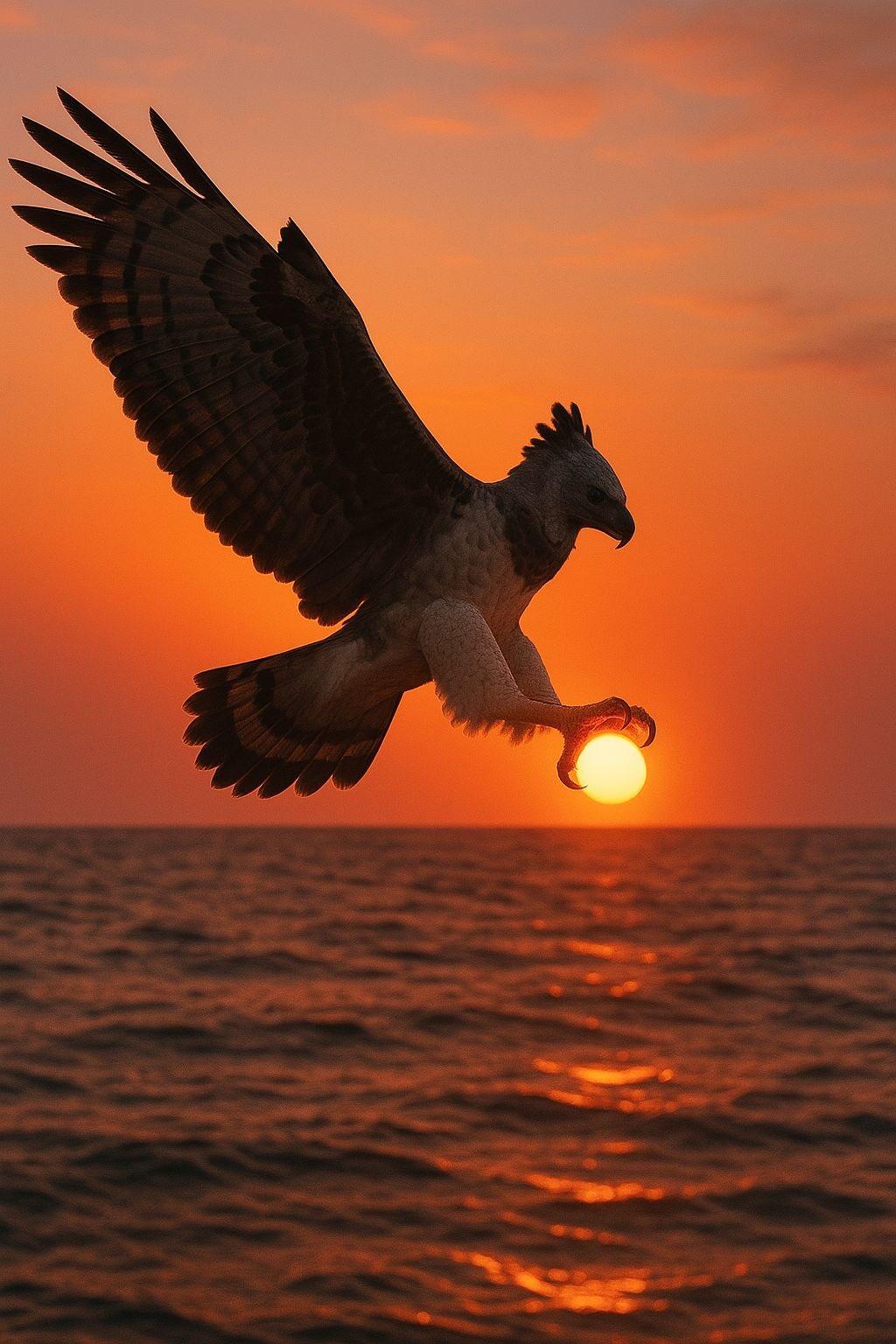 Eagle Catching the Sun