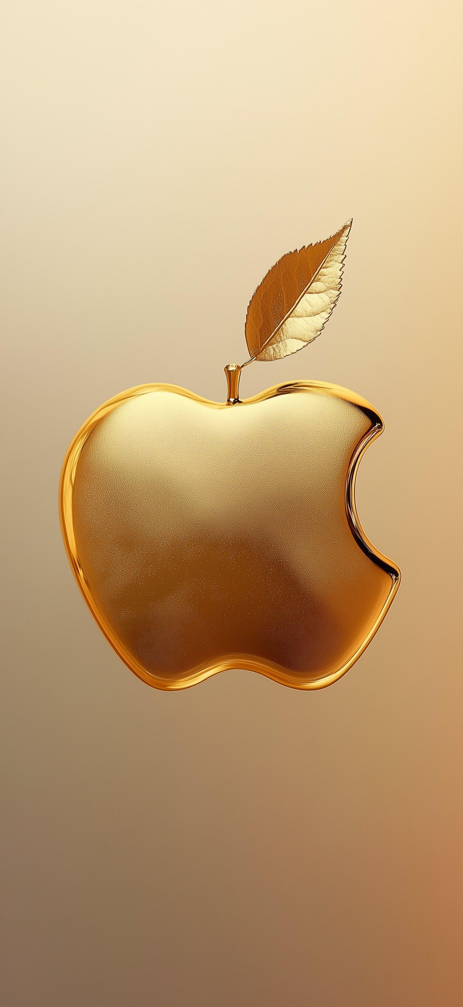 Gold Leaf Apple Wallpaper