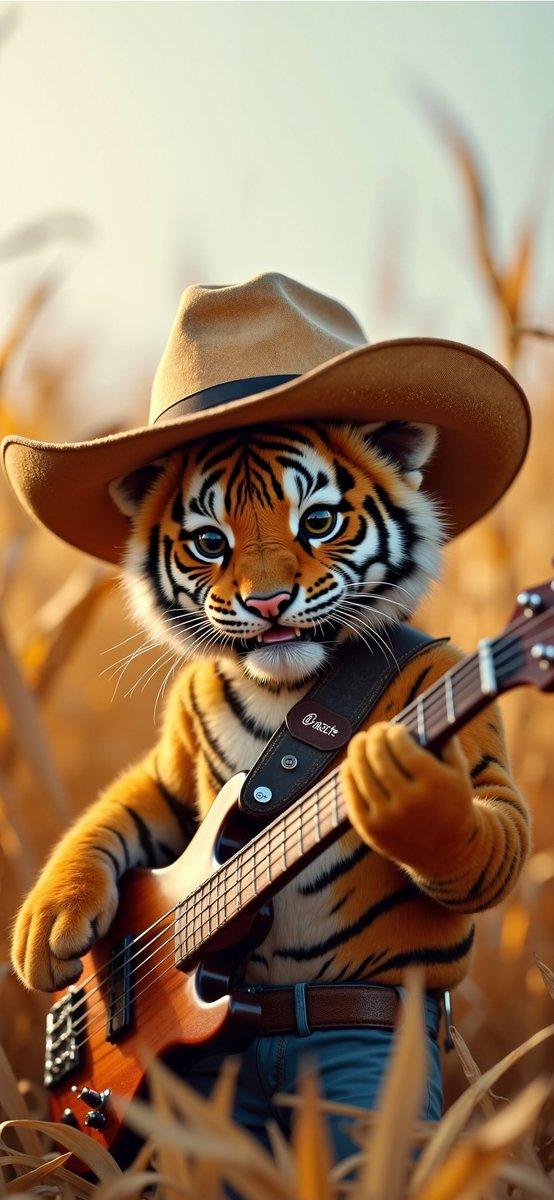 Guitar Playing Tiger Wallpaper