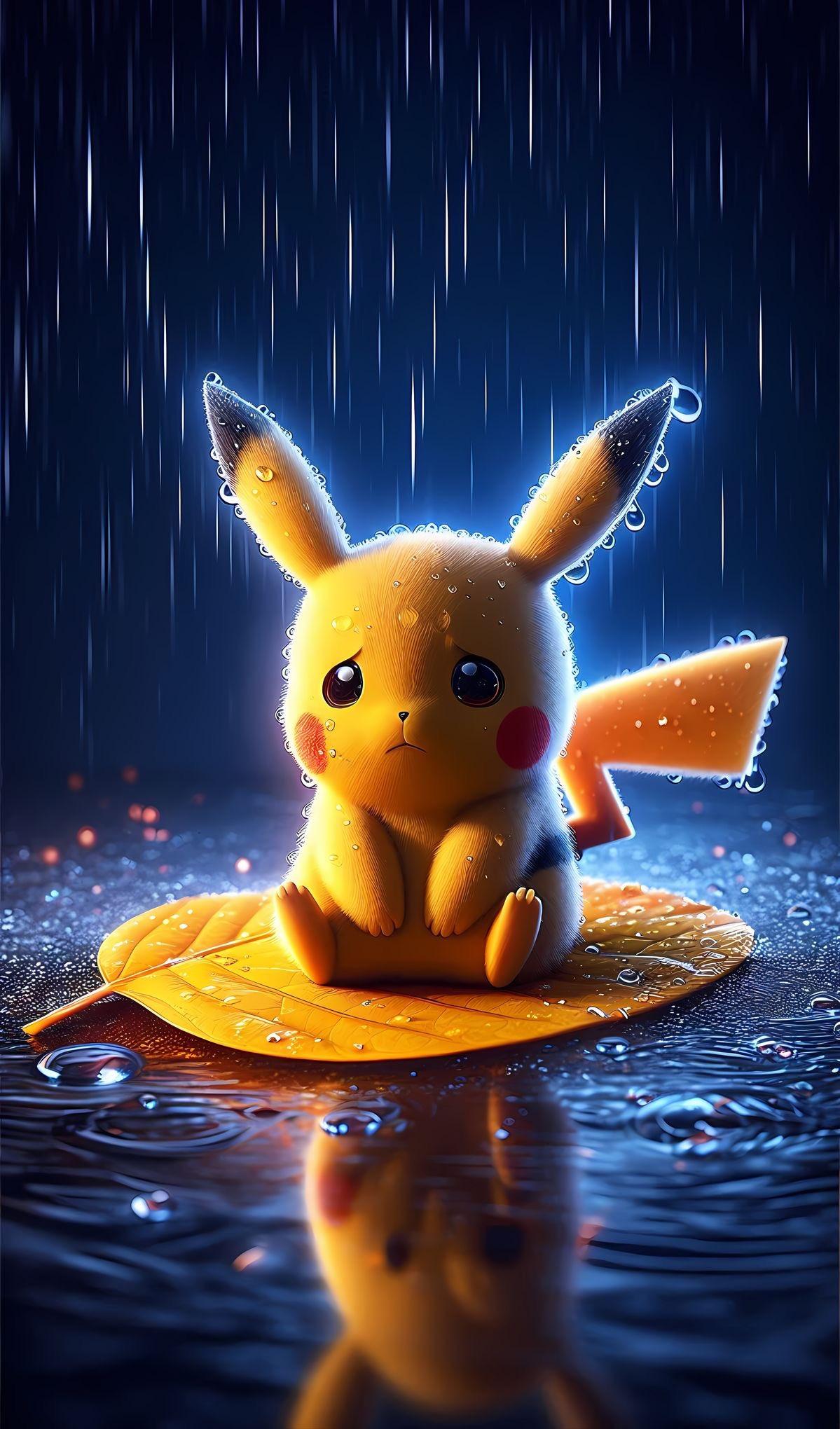 Pikachu in Rain Wallpaper