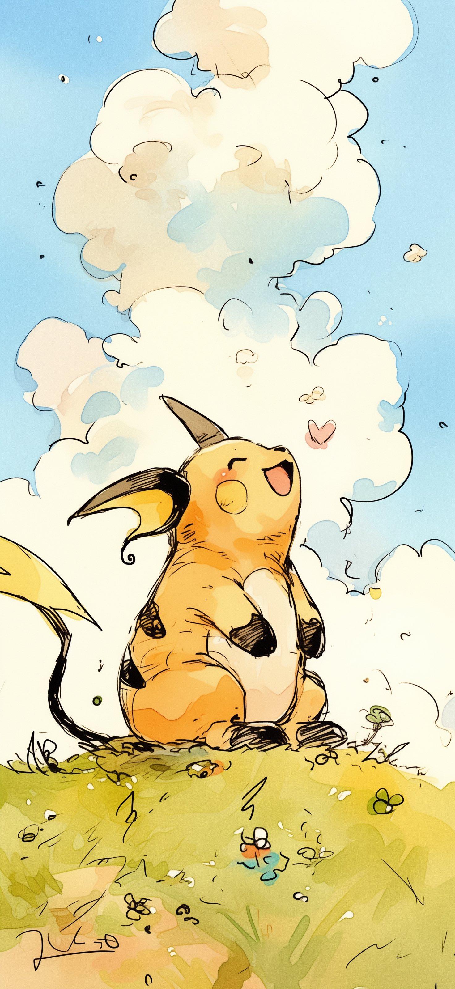Pokemon Happy Raichu Skretch
