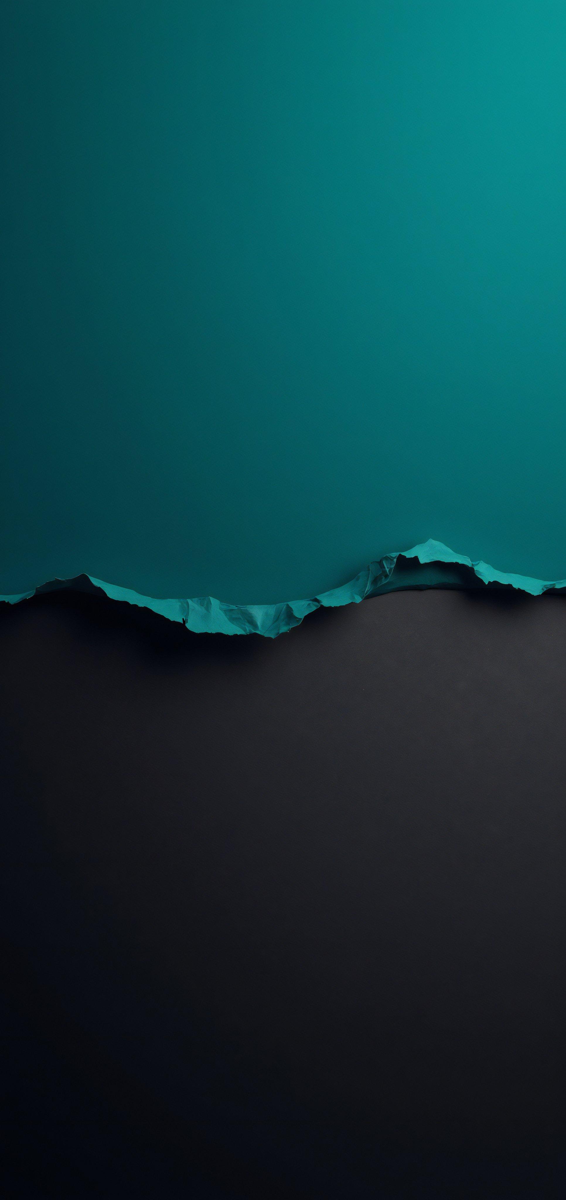 Torn Paper Design in Teal and Black