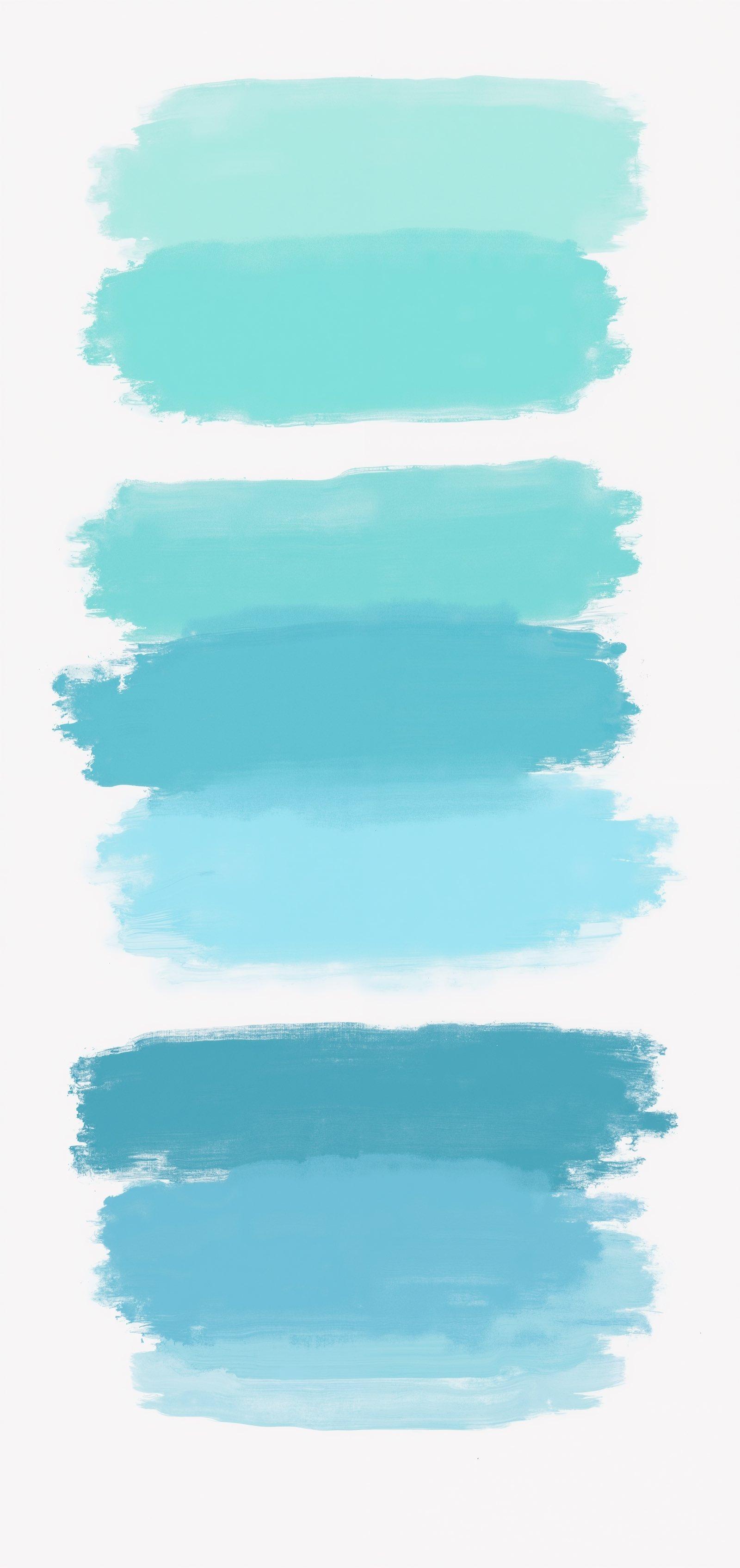 Turquoise Watercolor Brush Strokes